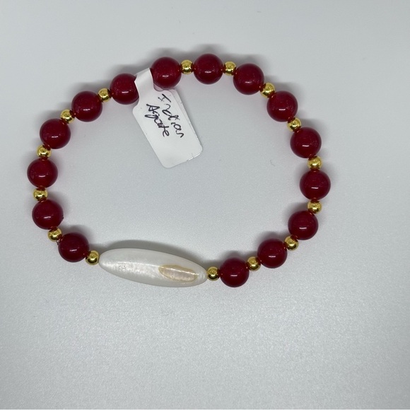 Mother of pearl and Agate bracelet handmade - Picture 5 of 6